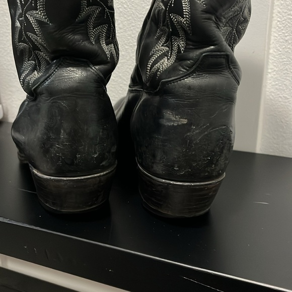 Tony lama black cowboy  boots size 10 - Picture 5 of 9
